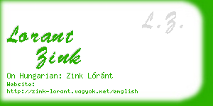 lorant zink business card