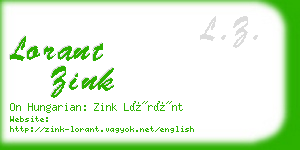 lorant zink business card